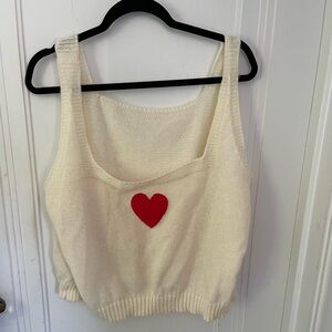 Cute Heart Embellished Top